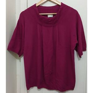 Tse cashmere sweater 100% cashmere xlarge mauve purple shortsleeve mockneck